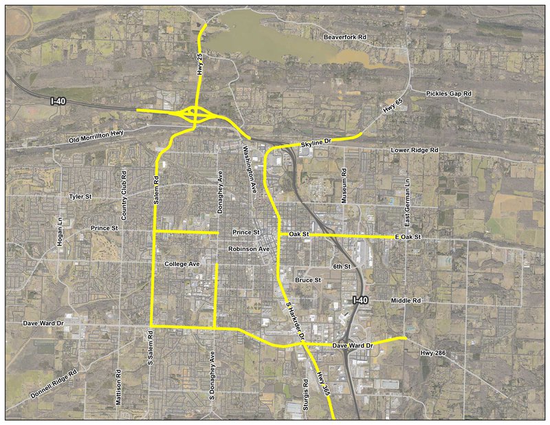 Public-Info-Map---Bottleneck-Corridors - Conway, Arkansas